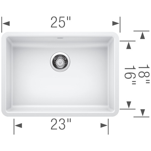 18-in x 25-in Granite 5.5-in Deep Kitchen Sink, in White