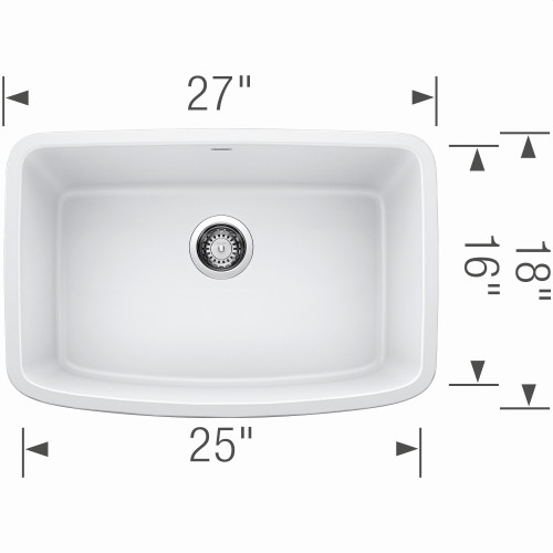 18-in x 27-in Granite 9.5-in Deep Kitchen Sink, in White