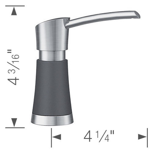 Soap Dispenser, in Cinder/Stainless