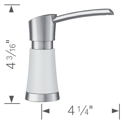 Soap Dispenser, in White/Stainless