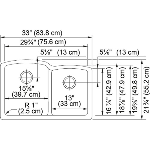 Ellipse Double-Bowl Undermount Sink In Granite Shadow Grey