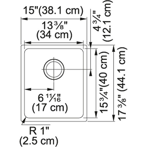 Kubus Single-Bowl Undermount Sink In Granite Onyx