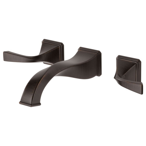 Two Handle Wall-Mount Lavatory Faucet in Venetian Bronze Finish, 1.2gpm Flow Rate