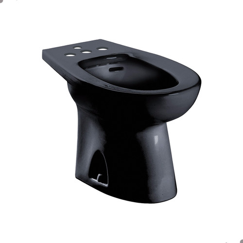 Floor Mounted Porcelain Bidet - Four Hole Faucet Drilling in Ebony
