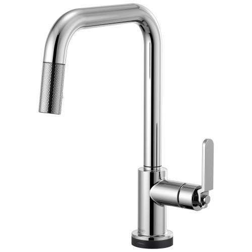SmartTouch Pull-Down Faucet with Square Spout and Industrial Handle in Chrome Finish