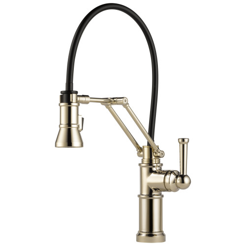 Single Handle Articulating Kitchen Faucet in Polished Nickel Finish