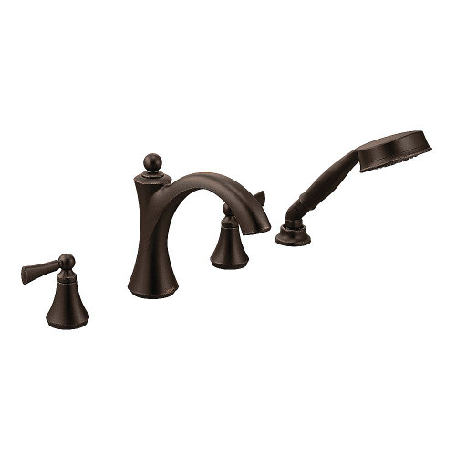 Moen T654ORB Oil Rubbed Bronze Two-Handle Roman Tub Faucet Includes Hand Shower
