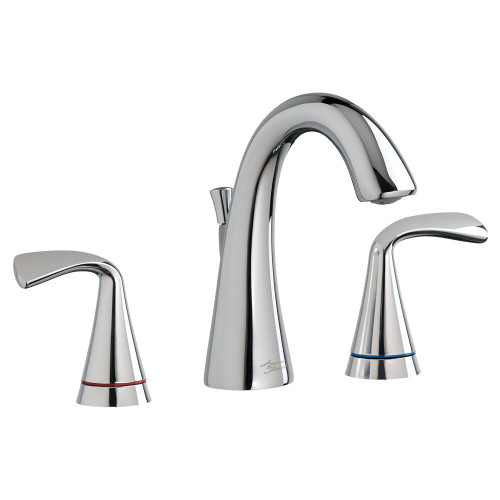 2-Handle Widespread Bathroom Faucet with Red/Blue Indicators and SC Drain in Legacy Bronze