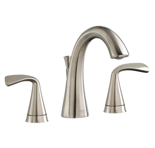 2-Handle Widespread Bathroom Faucet with SC Drain in Brushed Nickel