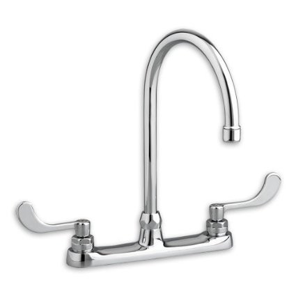 1.5 GPM Top Mount 8" Gooseneck Spout Faucet with Spray in Polished Chrome