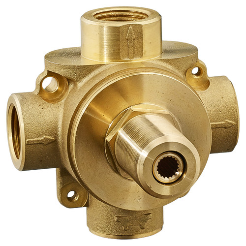 3-Way In-Wall Diverter Valve Body with Discrete Functions