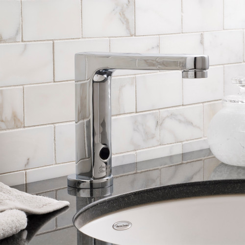 0.5 GPM Deck Mounted Electronic Bathroom Faucet with Touch-Free Sensor in Polished Chrome