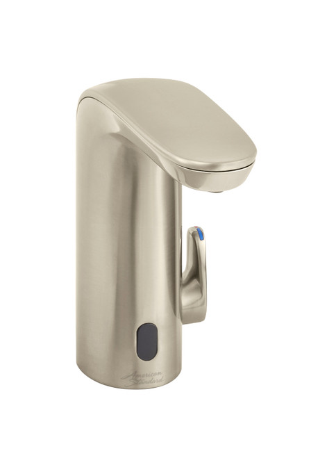0.5 GPM Battery Powered Bathroom Faucet with Above Deck Mixing in Brushed Nickel