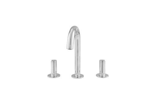 Widespread Faucet with SC Drain and Knob Handles in Polished Chrome