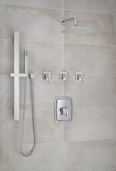 Single Handle Diverter Valve Trim Kit with Lever Handle in Polished Chrome