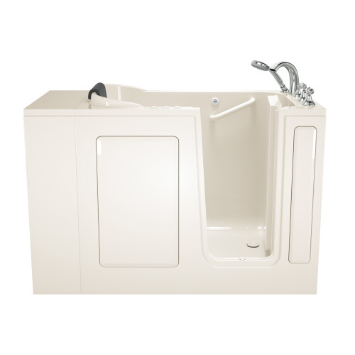 28-in. x 48-in. Walk-in Air Spa and Whirlpool Bathtub with Right-Hand Drain and Tub Faucet in Linen