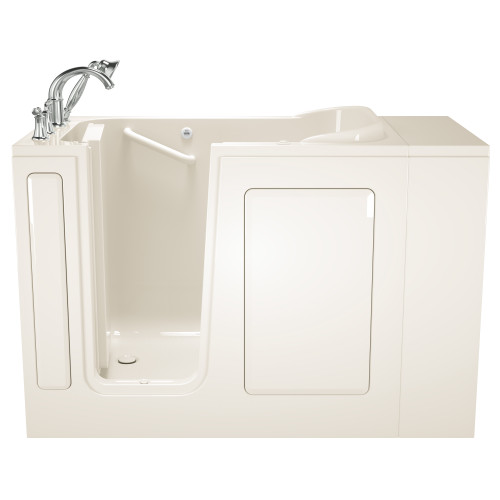 28-in. x 48-in. Walk-In Air Spa Bathtub with Left-Hand Drain and Tub Faucet in Linen