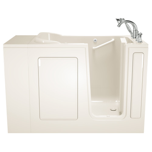 28-in. x 48-in. Walk-In Air Spa Bathtub with Right-Hand Drain and Tub Faucet in Linen