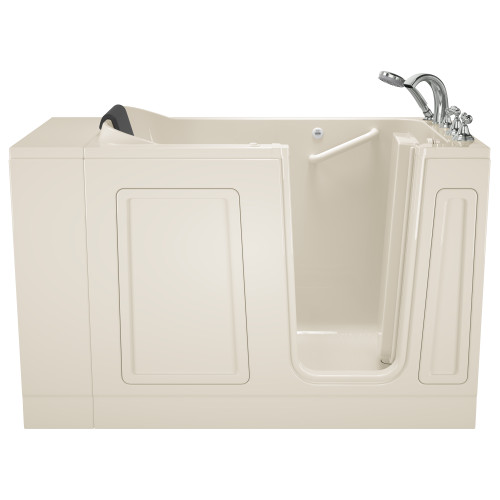 30-in. x 51-in. Walk-In Air Spa Bathtub with Right-Hand Drain and Tub Faucet in Linen