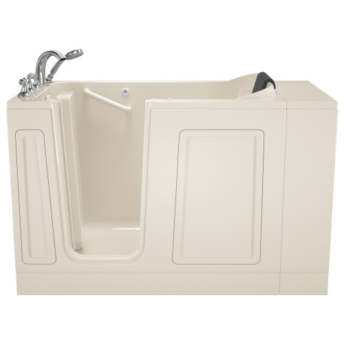 30-in. x 51-in. Walk-In Whirlpool Massage Bathtub with Left-Hand Drain and Tub Faucet in Linen