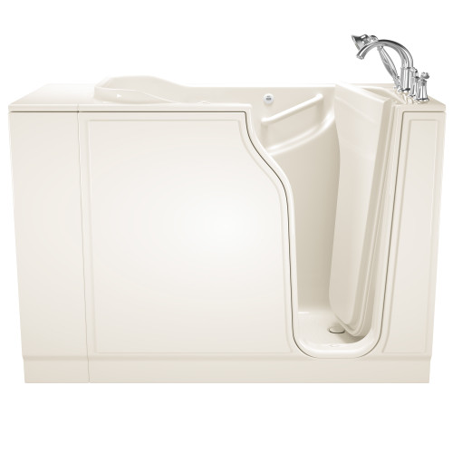 30-in. x 52-in. Walk-In Whirlpool Massage Bathtub with Right-Hand Drain and Tub Faucet in Linen