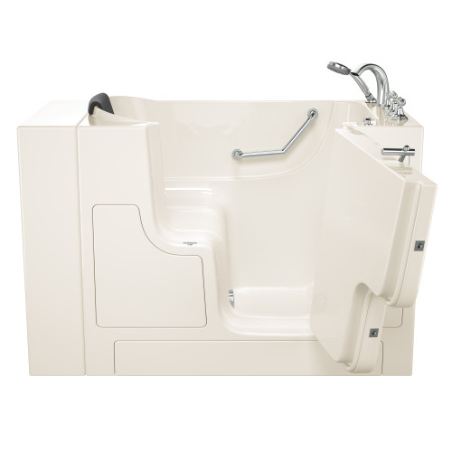 American Standard 3052OD.109.SRL-PC 30-in. x 52-in. Outward Opening Door Walk-In Soaking Bathtub with Right Door/Drain and Tub Faucet in Linen