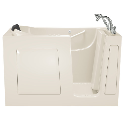 30-in. x 60-in. Walk-In Air Spa and Whirlpool Massage Bathtub with Right-Hand Drain and Tub Faucet in Linen