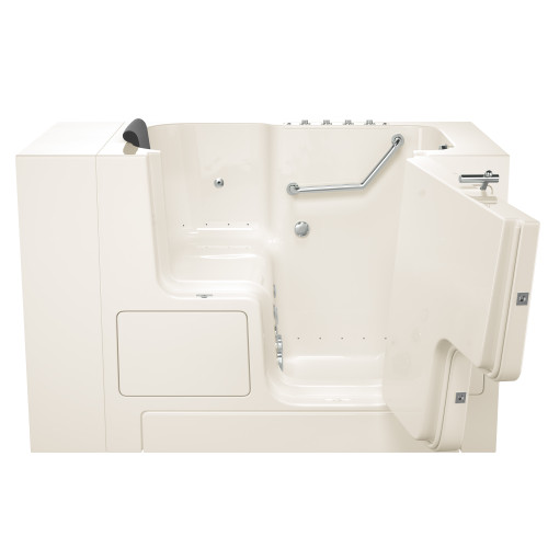 32-in. x 52-in. Outward Opening Door Walk-In Air Spa and Whirlpool Massage Bathtub with Right Door/Drain in Linen