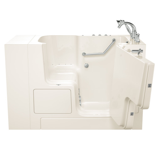 32-in. x 52-in. Outward Opening Door Walk-In Air Spa and Whirlpool Massage Bathtub with Right Door/Drain and Tub Faucet in Linen