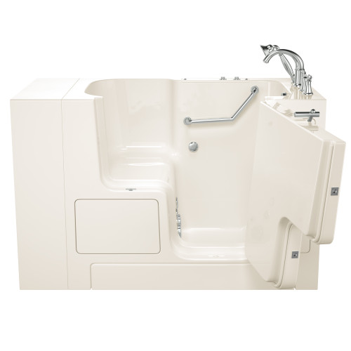 32-in. x 52-in. Outward Opening Door Walk-In Whirlpool Massage Bathtub with Right Door/Drain and Tub Faucet in Linen
