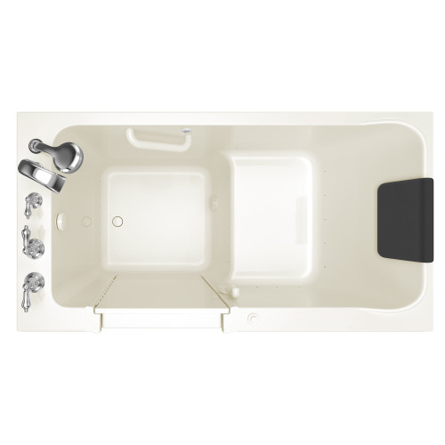 32-in. x 60-in. Walk-In Air Spa Bathtub with Left-Hand Drain and Tub Faucet in Linen