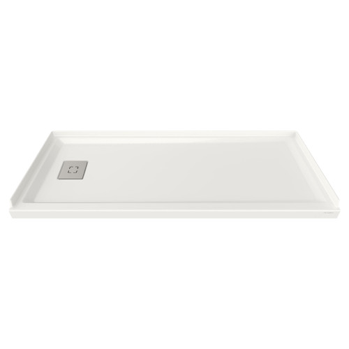 60" x 30" Acrylic Shower Base with Single Threshold and Left Side Drain in White