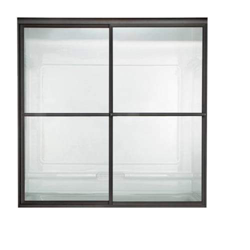 68" Tall Framed, Bypass, Clear Glass Shower Door for 46" to 48" Width Openings in Oil Rubbed Bronze