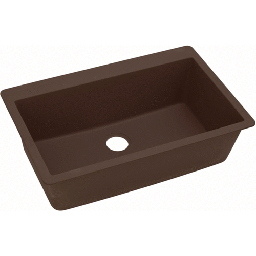 33" x 20-7/8" x 9-7/16" Quartz Single Bowl Drop-in Sink in Mocha