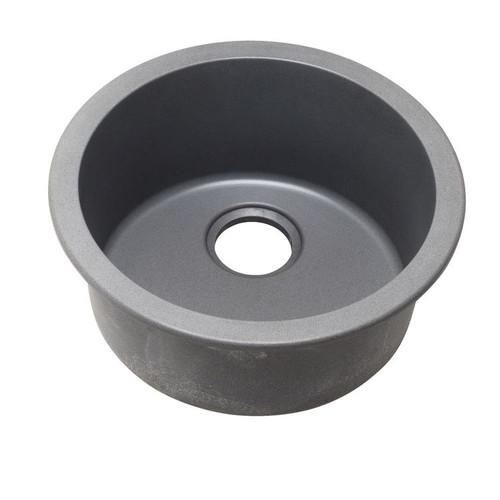 18-1/8" x 18-1/8" x 7-1/2" Quartz Single Bowl Dual Mount Bar Sink in Greystone