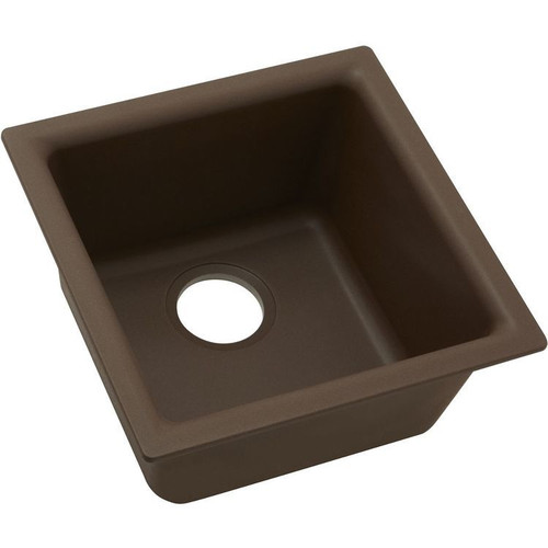 15-3/4" x 15-3/4" x 7-11/16" Quartz Single Bowl Dual Mount Bar Sink in Mocha