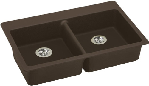 33" x 22" x 5-1/2" Quartz Drop-in ADA Sink with Perfect Drain in Mocha