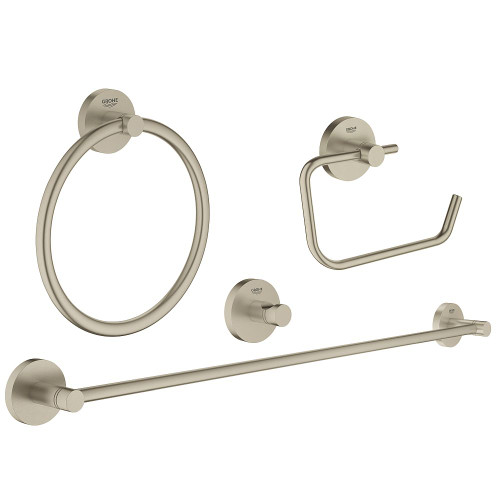 Grohe 40823EN1 Essentials 4-in-1 Master Bathroom Accessories Set in Brushed Nickel