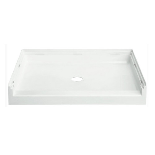 48-in x 36-in Shower Base, Walls and Door Kit, in White/Chrome with Clear Glass