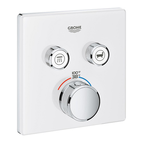 Grohe 29164LS0 Grohtherm SmartControl Dual Function Thermostatic Trim with Control Module in Moon White