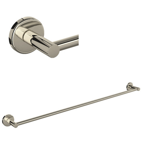 Rohl LO1/30PN Lombardia 30-in Wall Mount Single Towel Bar, Polished Nickel
