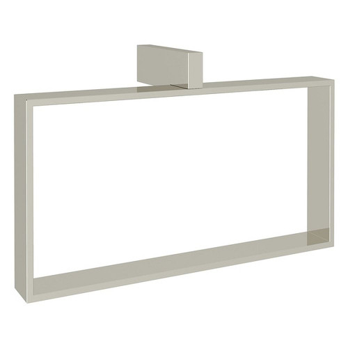 Rectangular Towel Holder Ring in Polished Nickel