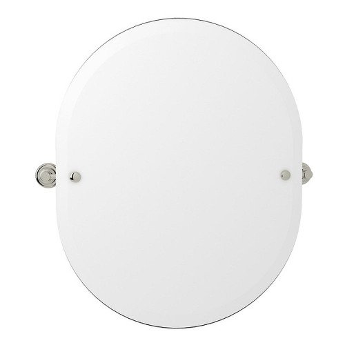 24-7/16-in Holborn Wall Mount Oval Mirror in Polished Nickel