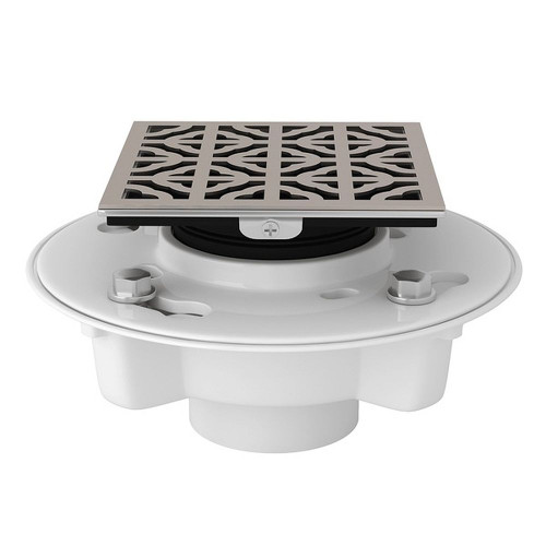 PVC 2-in x 3-in Drain Kit with 3146 Petal Decorative Cover in Satin Nickel