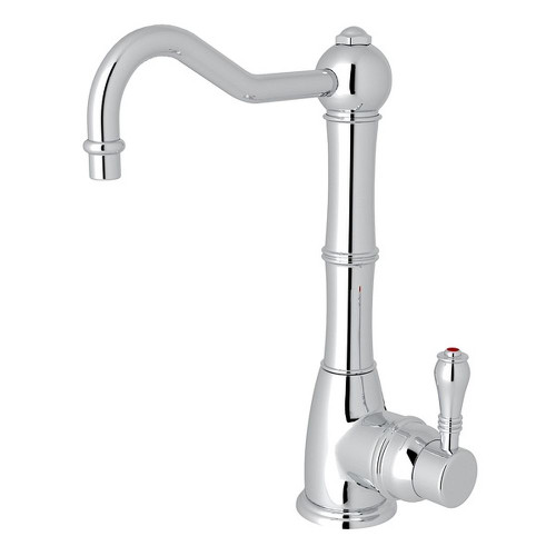 Column Spout Hot Water Dispenser Faucet With Metal Lever Handle In Polished Chrome