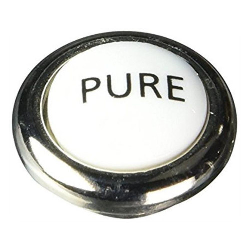 Pressure Fit Porcelain Screw Cover Cap Indice With "Pure" Script In Polished Nickel