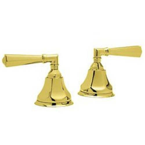1/2" Pair of Hot and Cold Sidevalves with Metal Lever in Italian Brass