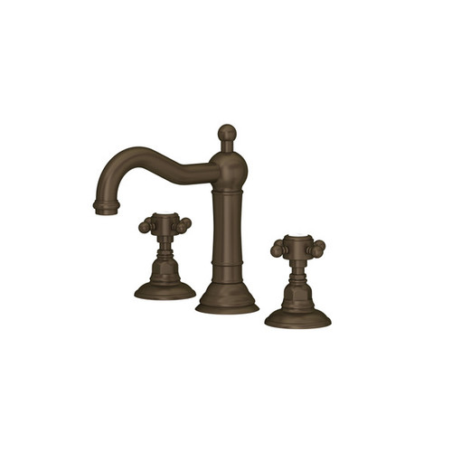 Rohl A1409XMTCB-2 Acqui Column Spout Widespread Bathroom Faucet with Cross Handle, Tuscan Brass