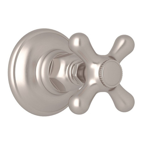 Rohl A2912XMSTNTO Trim for Volume Control and 4-Port Dedicated Diverter with Cross Handle in Satin Nickel