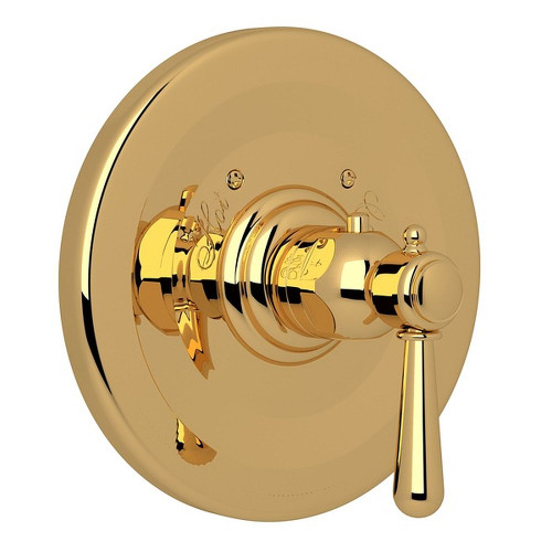 Rohl A2914LMIB Thermostatic Trim Plate with Metal Lever and without Volume Control in Italian Brass